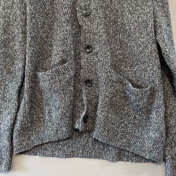 H&M Men’s Grey Button Up Sweater Size XL Wool Blend Front Pockets Preppy - Picture 3 of 10